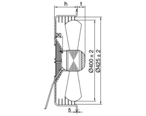 YWF 4E-400B Вентилятор осьовий 400мм YDWF 74L47P4-470N-400 B (220В, 3727м3/год, IP54)