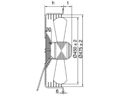 YWF 4D-450S Вентилятор осьовий 450мм YSWF74L60P4-522N-450 (380В, 4987м3/год, IP54)