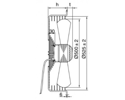 YWF 4E-500S Вентилятор осьовий 500мм YDWF102L35P4-570N-500 (220В, 6542м3/год, IP54)